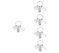 SUPVOX 5pcs Zinc Alloy Dog Paw Keychain Pendant and Wear-resistant Decorative Bag Charm for Keys Backpacks and for