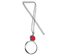 SUPVOX 5x Red Magnifier Pendant Necklace Vintage Style Monocle for Men Creative Decorative Jewelry Suitable for Reading and Clothing Accessories