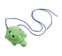 SUPVOX 6-hole Alto Turtle Shape Ocarina Flute for Beginners, Dark Green Ceramic Wind Instrument with Neck Strap, Introductory Musical Instrument for Folk World Music Random Color