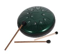 SUPVOX 6-inch 11-note Steel Tongue Drum Handpan Percussion Instrument Lotus Design Jade Green for Adults and Boys and Girls Includes Full Accessory Set and English Songbook