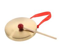 SUPVOX 6 Inch Hand Gong Cymbal Set with Hammer, Brass and Wood Material, Manually Polished Smooth Surface, for Children’s Musical Instruments and Percussion Playing