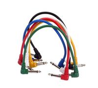 SUPVOX 6 PCS Guitar Patch Cables with Right Angle Plugs Ultra-low Capacitance Pedal Effect Cords for Electric Guitar Bass Microphone Copper Wire for High Fidelity Signal Transmission