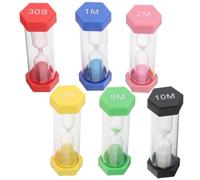 SUPVOX 6 Pcs Mini Sand Timer Set Plastic Hourglass Colorful 30s 1min 2min 3min 5min 10min Sand Clock Timers for Classroom Games Study and Kitchen Countdown