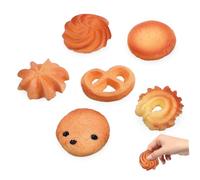 SUPVOX 6 Pcs Realistic Fake Cookies for Decoration Artificial Biscuit Model for DIY Projects Lightweight Photo Props Easy to Clean Compact Storage for Christmas and Everyday Use