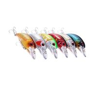 SUPVOX 6 Pcs Slowly Sinking Artificial Fishing Lures Colorful Bionic Hard Baits with Movable Tongue for Deep Water Fishing Baits for Bass Trout Pike Sea and Freshwater Use Random Color