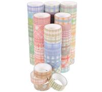 SUPVOX 60 Rolls Multi-purpose Plaid Washi Tape Set, Thin Decorative Printing Adhesive Tape for Scrapbooking, Journaling and DIY Crafts, Colorful Crafting Supplies for Planners