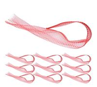 SUPVOX 60cm Red Thickened Mesh Boiling Bags for Seafood and Vegetables, 100pcs Reusable Mesh Storage Bags with Large Clips, Suitable for Crab, Clam, Shrimp Steaming and Kitchen