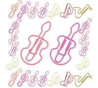 SUPVOX 60pcs Music Note Shaped Metal Paper Clips Cartoon Marking Clips Multiuse Paper Clamps for Office School Stationery Document Organization Random Color Random Style