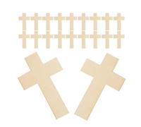 SUPVOX 60pcs Unfinished Wooden Cross Slices with Smooth Surface and Portable Size, Beige Blank Cross Shapes for DIY Painting and Coloring, for Religious Holiday Decorations