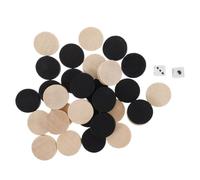 SUPVOX 60pcs Wooden Backgammon and Checkers Pieces Board Game Accessories in Black and Natural Wood Colors Portable for Family Travel Camping and Learning Chess Backgammon Games