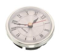 SUPVOX 65mm round Quartz Clock Insert Face Replacement for DIY Crafting | Plastic Frameless Design, Silver Roman Numeral Display, Easy Assembly for Offices and Standard Dial Upgrades