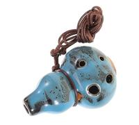 SUPVOX 6hole Ocarina Ceramic Music Instrument Alto c Ocarina Gourd Necklace for Relaxation Meditation Storytelling and Camping