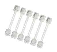 SUPVOX 6Pcs Adjustable Safety Locks Adhesive Cabinet Locks for Cupboards Refrigerators Easy to Install White Prevents Finger Trapping