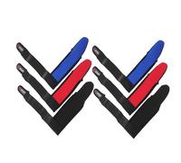 SUPVOX 6PCS Anti-slip Fishing Gloves Single Finger Stall Protector with Elastic Band for Men and Women Outdoor Freshwater and Saltwater Fishing Red Blue Black