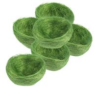 SUPVOX 6pcs Artificial Chicken Nest Decor with Green Straw Simulation, Easter Hen Party Ornament for Birdcage Accessories and Home Coop Decoration