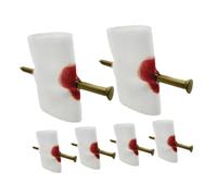 SUPVOX 6pcs Bloody Nail Through Finger Prank Props Novelty Party Trick for Halloween April Fools Day Safe and Easy to Perform Practical Accessories for Adults
