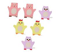 SUPVOX 6pcs Boy Girl's Bath Ball Towel Animal Pattern Bathing Gloves Back Scrubber Glove for Boys and Girls Deep Cleaning Brush Accessories Muslin Cloths for Cleaning