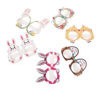 SUPVOX 6pcs Bunny Paper Glasses for Adults Cute Fun Photo Props for Easter Parties Birthday Celebrations and Festive Events Playful Eye Frames for Memorable Moments