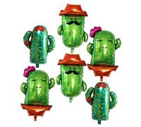 SUPVOX 6pcs Cactus Balloons Super Cactus Foil Balloon Birthday Party Decorations Wedding Decor Inflatable Cactus Pink Decor Fiesta Party Supplies Aluminum Film Green