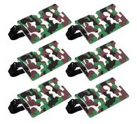 SUPVOX 6pcs Camouflage Luggage Tags Set with Boarding Labels, Suitcase Hanging Name Tags for Travel, Checked Baggage Identifier for Suitcases and Handbags