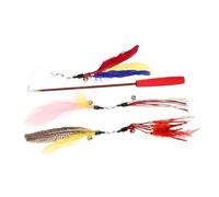 SUPVOX 6pcs Cat Funny Stick Adjustable Plumage Teaser Interactive Cat Toy Supplies for Kittens Wand Stick Toys for Indoor Use