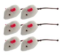 SUPVOX 6pcs Cat Mice Kitten Interactive Plush Mouse 4.91x1.10x1.38in Enhance Interaction Attract Cat's Attention Home Indoor Cats