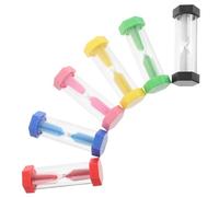 SUPVOX 6pcs Colorful Plastic Sand Timer Set Mini Hourglass Timers 30 Seconds to 10 Minutes Countdown Task for Classroom Home and Birthday