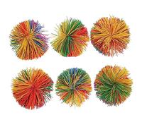 SUPVOX 6pcs Colorful Silicone Sensory Fidget Balls Stress Relief for Soft Stretchy Pom Poms Lightweight Play Balls for Touch Stimulation and Throwing Games Random Color