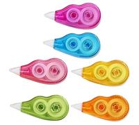 SUPVOX 6pcs Correction Tape Set for Students with Strong Adhesive and Dual Gear Construction, Portable Writing Tape for Office and Letter Diaries, Assorted Colours