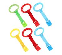 SUPVOX 6pcs Crib Pull Up Rings Sturdy Walking Aid for Boy Girl Reliable Support for Stand Up Practice Fun Playpen Accessories Red Yellow Green and Blue