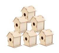 SUPVOX 6pcs DIY Graffiti Bird House Kit for Unpainted Wooden Birdhouses for Outdoor Crafting Creative Painting Fun to Inspire Artistic Exploration and Skill Building