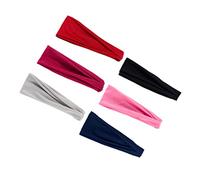 SUPVOX 6pcs Elastic Sports Headbands Non Slip Sweat Wicking Yoga Hair Bands for Men and Women Breathable Ultra Thin Quick Dry Fitness Headwear Red Black Navy Pink Gray