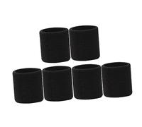 SUPVOX 6Pcs Elastic Wrist Sweatbands for Sports Hand Protector Breathable Wrist Bands for Running Basketball Football Durable Black