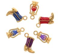 SUPVOX 6pcs Enamel Boot Charm Boots Bracelet Charms Keychain Pendants