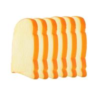 SUPVOX 6pcs Fake Bread Slices Realistic PU Material Artificial Toast Props for Wedding Decoration Kitchen Display Bakery Photography Party Decor