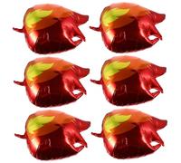 SUPVOX 6pcs Flame Shaped Foil Balloons Red Sports Theme Party Decoration Fire Molding Balloons for Birthday Event Celebrations