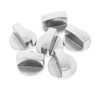 SUPVOX 6pcs Gas Stove Knobs Replacement Metal Cooktop Control Knobs for Kitchen and Outdoor Use Versatile Oven Accessories Silver