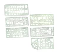 SUPVOX 6pcs Geometric Rulers Drawing Templates Plastic Stencil Different Geometric Patterns Network Technique for Home Building Form-Work Suitable for People of Ages