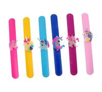 SUPVOX 6pcs Glow Dark Slap Bracelet Unicorns Cartoons for Boys and Girls Events Wrist Bands Neon Accents