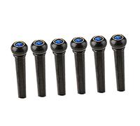 SUPVOX 6Pcs Guitar Bridge Pins Plastic Replacement Pegs with Blue Cat Eye Inlay Durable String Fixing Accessories for Acoustic Guitars Professional Maintenance Parts