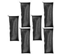 SUPVOX 6pcs Handheld Microphone Protective Pouch Set, Black Pu Leather Zipper Carry Case for Portable Mic Storage, Dustproof Microphone Bags for Live Performances and Travel