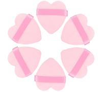 SUPVOX 6pcs Heart-shaped Pink Powder Applicators for Face Powder and Foundation, Soft Flocking Sponge Makeup Tools, Gentle on Skin, Precise Application, for Beginners