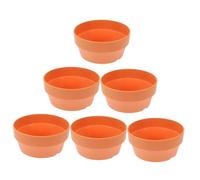 SUPVOX 6pcs Japanese Style Imitation Clay Small Plastic Flower Pots for Indoor Outdoor Gardening, 12.5cm Diameter round Succulent Planters, Lightweight Plastic Nursery Containers