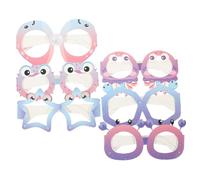SUPVOX 6pcs Mermaid Birthday Glasses Decoration Sunglasses Beach Sea Bachelorette Party Iridescent Girl Accessories Theme Rave Decorative Glasses Mermaid Photo Booth Photo Prop Paper