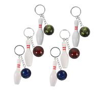 SUPVOX 6pcs Mini Bowling Keychains with Lifelike Ball Pin Design Sports Key Holder Charms for Backpacks Purses Party Favors Red Green Blue Accessories for Bowling Enthusiasts and Birthday