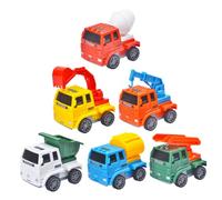 SUPVOX 6pcs Mini Car Toy Set for Boys and Girls Styles Wind up Cartoon Trucks Safe for Boy Girl Random Color