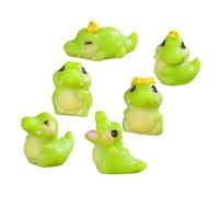 SUPVOX 6pcs Mini Cartoon Bubble Crocodile Figurines for Adults Whimsical Mini Resin Garden Ornaments Detailed Tiny Figures for Fairy Garden DIY Decorations and Party Favors