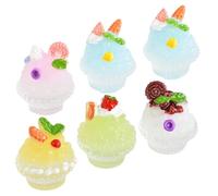 SUPVOX 6pcs Mini Dessert Ice Cream Model Mixed Colors Realistic Dollhouse Kitchen Accessories Lightweight Portable Fake Food Ornament for Pretend Play