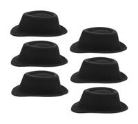 SUPVOX 6pcs Mini Doll Hats Small Black Jazz Caps for Dolls Western Craft Accessories Lightweight Tiny Photo Props for Birthday and Themed Events