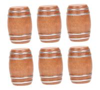 SUPVOX 6pcs Mini Wooden Pickle Barrels Realistic Miniature Beer Barrel Containers for Dollhouse Accessories Micro Scale Models for Collectors Display Decor